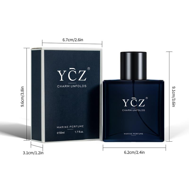 YCZ Midnight Marine Eau De Parfum - Unisex 50Ml Ocean Fresh Scent Premium Aromatic Woody Fragrance with Bergamot Coconut Amber for Him & Her Bold Arabian Perfume | Luxurious Perfume | Christmas Gift