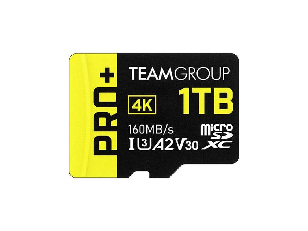 Team 1TB Pro+ Microsdxc UHS-I/U3 Class 10 Memory Card with Adapter, Compatible with Nintendo-Switch, Steam Deck, and ROG Ally, Speed up to 160Mb/S (TPPMSDX1TIA2V3003)