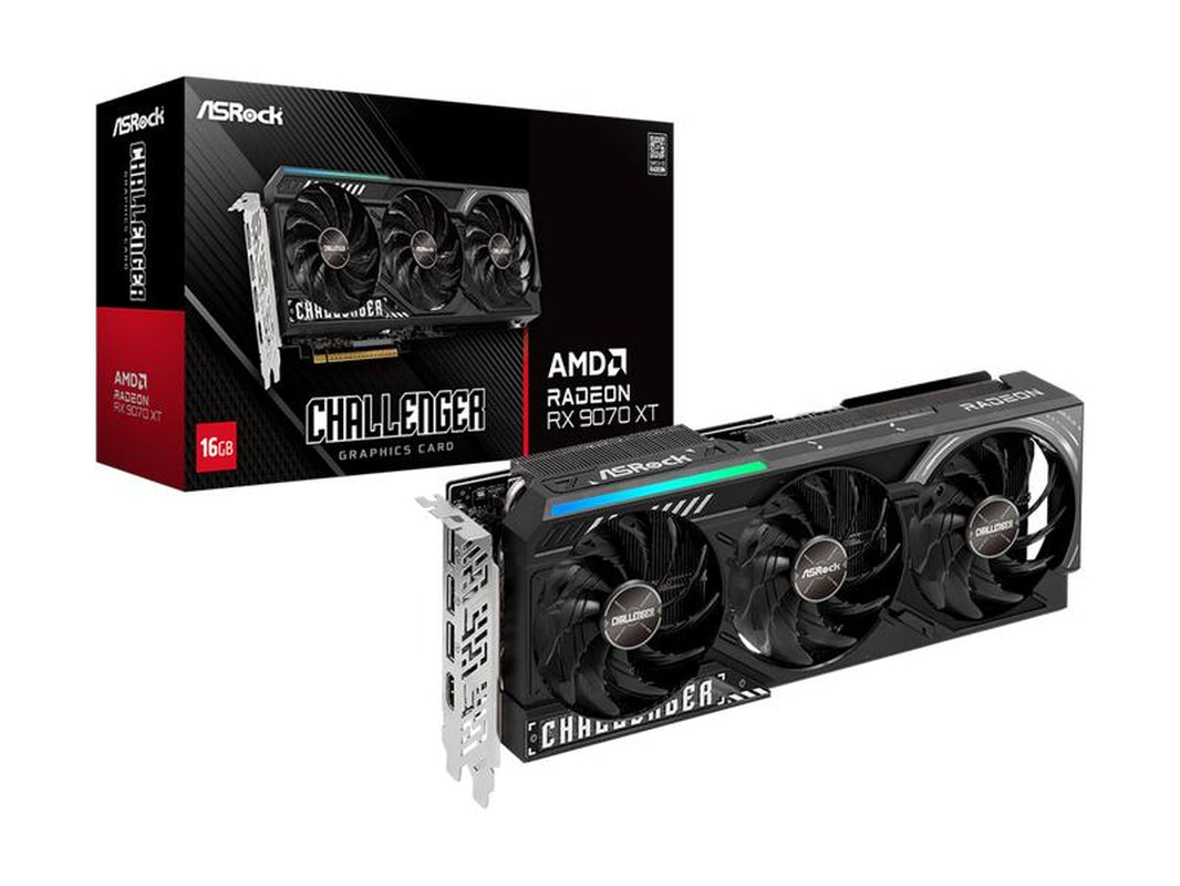 Asrock Challenger Radeon RX 9070 XT 16GB GDDR6 PCI Express 5.0 X16 Graphics Card RX9070XT CL 16G