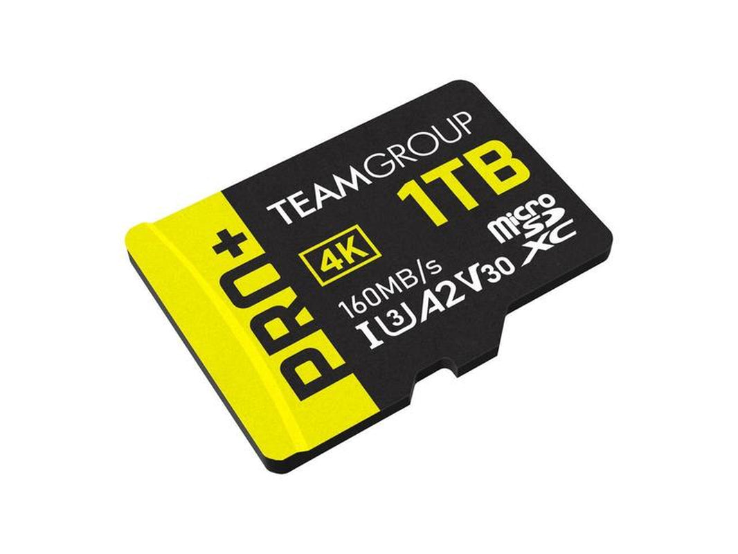Team 1TB Pro+ Microsdxc UHS-I/U3 Class 10 Memory Card with Adapter, Compatible with Nintendo-Switch, Steam Deck, and ROG Ally, Speed up to 160Mb/S (TPPMSDX1TIA2V3003)