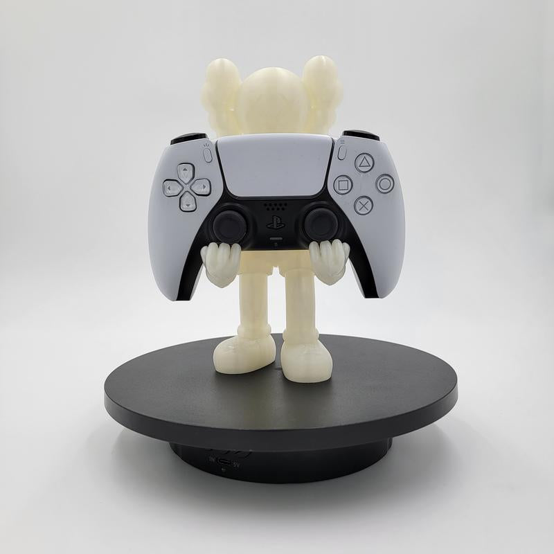 3D Printed Stand Figurine/Controller Mount - Unique Artwork with Functional Design for Gaming Setup