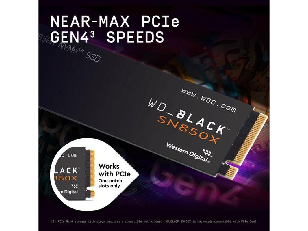 WD_BLACK 2TB SN850X Nvme Internal Gaming SSD Solid State Drive - Gen4 Pcie, M.2 2280, up to 7,300 Mb/S - WDS200T2X0E
